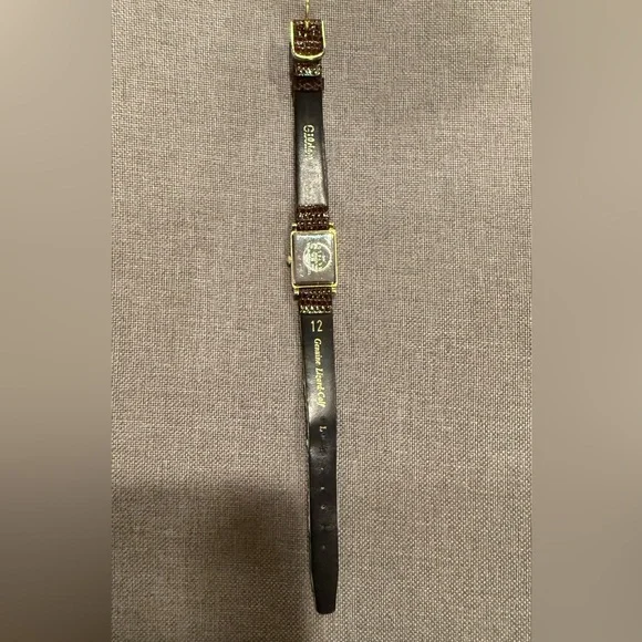 VINTAGE Citizen Quartz Gold-tone watch on Brown Lizard  display picture 3